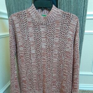 Dip Knit Crew Neck Sweater - Rosewood